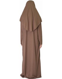 Resim Zehranaz Namaz Elbisesi Koyu Sütlü Kahve Fermuarlı Namaz Elbisesi Sütlü Kahverengi 