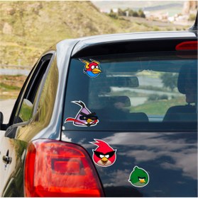 Resim SbtStore Renkli Angry Birds Karakterleri Sticker Figürler 7x7cm 