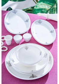 Resim Acar Broadway 12 Kişilik 54 Parça Porselen Yemek Takımı Beyaz 