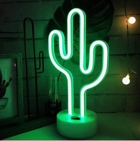 Resim Genel Markalar Neon Işıklı Kaktüs Masa Gece Lambası USB+Pil Ev-Ofis Oyuncu Odası Çocuk-Beşik Odası Neon Led Kaktüs 