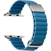 Resim ​​​Watch 7 41mm Uyumlu KRD-78 PU Deri Kordon Strap Kayış CLO- Mavi 
