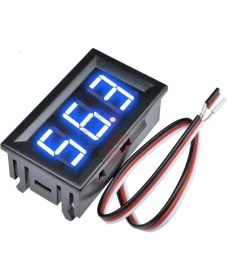 Resim Normadia Mavi LED Dijital Voltmetre 0-30V, 0.56 Inç, 3 Kablolu Çok Fonksiyonlu 