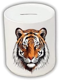 Resim Modern Kaplan Baskılı Kumbara - Seramik Para Biriktirme Kumbarası 