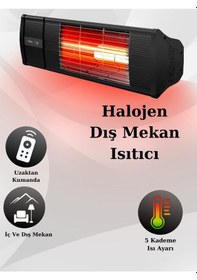 Resim Hottable Supreme Plus 2000 W Uzaktan Kumandalı Isı Kademeli Infrared Dış Ortam Isıtıcı 
