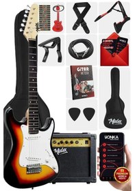 Resim Midex Ceg-36sb 8-12 Yaş Çocuklar İçin Amfili Full 3/4 36 İnç Elektro Gitar Seti Sunburs 