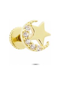 Resim Glorria Altın Ay Yıldız Helix Piercing (540178310) 