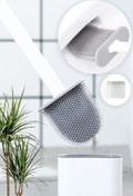 Resim AKDAG HOME Beyaz Silikon Tuvalet Fırçası Bükülebilir Silikon Wc Klozet Fırçası 