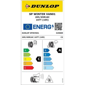 Resim Dunlop 205/65 R16C 107/105T 8pr Sp Winter Van 01 Hafif Ticari Oto Kış Lastiği (Üretim Yılı:2024) 