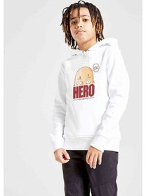 Resim One Punch Man Hero Baskılı Unisex Çocuk Kapüşonlu Beyaz Sweat 