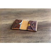 Resim Sumerian Wallet Minimalist Crazy Deri Cüzdan Taba(Anahtarlık Hediye) 