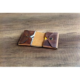 Resim Sumerian Wallet Minimalist Crazy Deri Cüzdan Taba(Anahtarlık Hediye) 