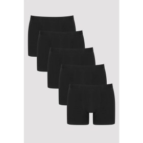 Resim Erkek Pamuklu Basic Black 5li Boxer 