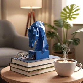 Resim Dekoratif Kitap Tutucu Kübit At Figürlü Biblo mavi 