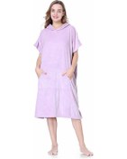 Resim Jeemson Plaj Ve Deniz Keyfi İçin Hızlı Kuruyan Kapüşonlu Havlu Bornoz - Mor Mor 