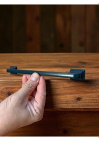 Resim Beta Düz Antrasit Alüminyum Metal Lüks Modern Mobilya Çekmece Mutfak Dolabı Kulpu 160mm-192mm Antrasit 