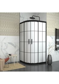 Resim Tekno Duş Black Orion 6mm Karolajlı Tam Kumlamalı Oval Duşakabin Beyaz 