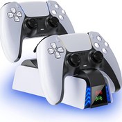 Resim PS5 Dualsense Joystick Hızlı Şarj İstasyonu LED Göstergeli YH-54 Playstation 5 Controller Charger Dock Cosmostech