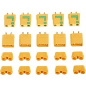 Resim Dianziye Amass Xt90 Erkek 5 Adet + Xt90-s Dişi 5 Adet Fıçya Seti İle 10 Adet Koruyucu Kılıf - Anti-parçacık Özelliği, Altın Kaplı Bakır, Dc 500v, 40a 