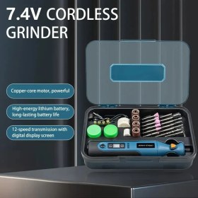 Resim Ucuzcu Market Profesyonel 7.4V Yüksek Güçlü Şarjlı Taşlama - Parlatma Makinesi (66 Parça) 