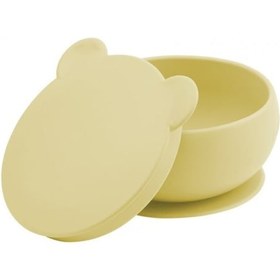 Resim Oioi Silikon Vakum Tabanlı Kapaklı Kase Sarı 