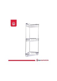 Resim Damla Paslanmaz Köşe Üçlü Süngerlik 18 X 18 Krom 