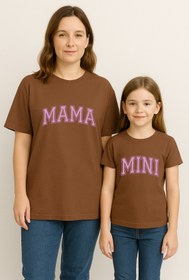 Resim SVART WEAR MAMA MINI Anne Kız Kombin Tişört Takımı T-Shirt Twin Anne Kız Çocuk Oversize MAMA MINI (TEKLİ FİYAT) 