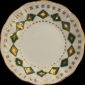 Resim Turkuaz Baklava Çay, Mırra ve Demlikli Set | 6 Kişilik Osmanlı Tarzı Lüks Sunum Takımı | Turkish Tea & Coffee Set with Teapot - 6 tabak ve 6 bardak 