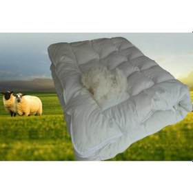 Resim Doğal Boncuk Yün Yorgan Tek Kişilik - Çift Kişilik Yün Yorgan Beyaz 
