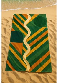 Resim Plaj Havlusu Hızlı Kuruyan Mikro Kumaş Kahverengi 