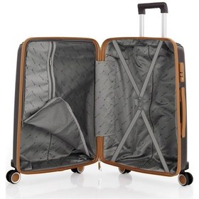 Resim Mçs Bavul Büyük Ve Orta 2li Set Silikon Valiz V305 Kahve/şampanya Kahverengi 