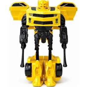 Resim Arabaya Dönüşen Robot Oyuncak Dönüştürülebilir Aksiyon Figürü Sarı 