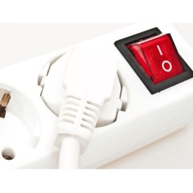 Resim FırsatVar Ev Ofis Işyeri 6'lı Topraklı Anahtarlı Uzatma Kablosu Priz Çoklayıcı 