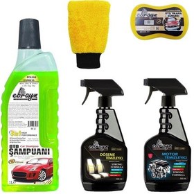 Resim Oto Şampuan Döşeme Motor Temizleyici Eldiven Sünger Ebrayn 5 Prç 