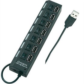 Resim Ti-Mesh 7'Li Usb Hub - 1X Usb 2.0 M To 7 X Usb 2.0 F (Anahtarlı) 