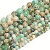 Resim Yeşil kalsit malzemeden yapılan 6, 8, 10 ve 12 mm boyutlarında gevşek araba boncukları, erkekler ve kadınlar için güzel takılar oluşturmak için mükemmeldir. Bilezikler, kolyeler ve küpeler gibi 