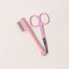 Resim Pet Yüz Temizleme Tarak Seti Gözyaşı Lekelerini Giderir Göz-Pisi Kedi Pati Tarak Köpek Tüyü Onarım Makası Kedi Tüyü Tarak Evcil Hayvan Temizlik Malzemeleri 