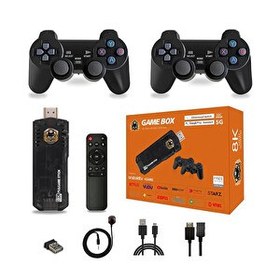 Resim 8K Android TV Stick Aile Retro 35000 Oyunlu Video Oyun Konsolu 