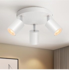 Resim Riolight Modern2 Beyaz Mutfak,salon,giyinme Odası,cafeler İçin Gün İşiğı Metal 3lü Spot Ampul Dahil Beyaz 