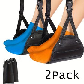 Resim 1 adet/2 adet Uçak Ayak Hamakı, Ayak Dinlenme Yeri, Uçak Seyahat Ayak Dinlenme, Uçuş Bacak Hamak Askısı, Taşınabilir Seyahat Aksesuarları Uçak, Tren, Ofis Seyahat Aksesuarları için Ayarlanabilir Yükseklik 