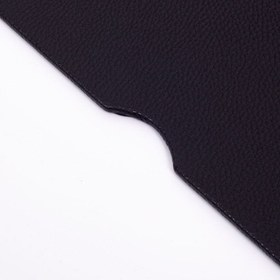 Resim Deri Kapaklı Masa Sümeni Siyah Ahşap Detaylı 50x35cm 