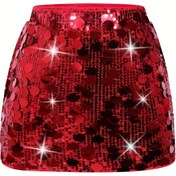 Resim Kız Çocuk Yeni Trend Moda Payetli Bodycon Etek, Dış Mekan Aktiviteleri İçin Mükemmel, Kız Çocuk Eteği 