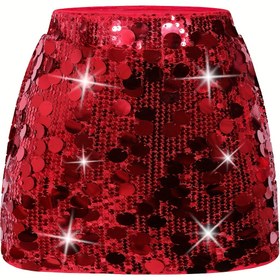 Resim Kız Çocuk Yeni Trend Moda Payetli Bodycon Etek, Dış Mekan Aktiviteleri İçin Mükemmel, Kız Çocuk Eteği 