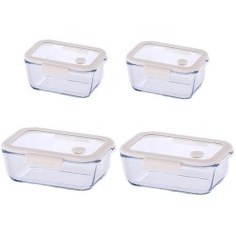 Resim Neoflam Fika Glace Bej Vakumlu 4 Parça Saklama Kabı 460 ML + 800 ML 