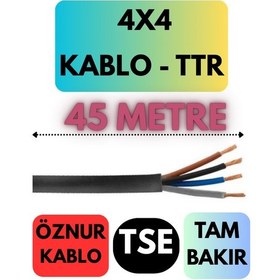 Resim Öznur 4x4 Ttr Kablo Metre Seçenekli Siyah - 45 Metre 