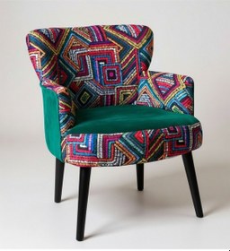 Resim Waterybrook Dijital Baskılı Kumaş - Babyface Kumaş - Tekli Berjer Koltuk - Siyah Ayaklı Yeşil 