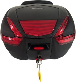 Resim WHEELIE XT62-B 38 Litre Motosiklet Arka Çanta Tak Çıkart Özellikli Siyah Su Geçirmez ABS Top Case Üniversal 