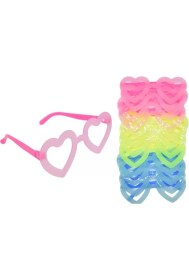 Resim Fosforlu Kalp Model Glow Parti Gözlüğü Karanlıkta Yanan Gözlükler 12 Adet 