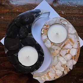 Resim PARTİ VİTRİNİ Yin Yang Şeklinde Tealight Silikon Mum Kalıbı 
