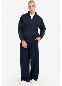 Resim Defacto Barrel Fit Beli Bağcıklı Eşofman Altı G6683ax25aunv253 Lacivert-nv253 