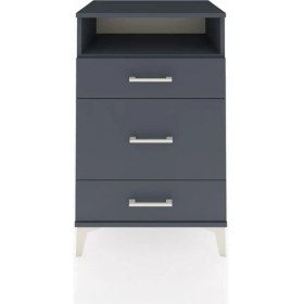 Resim Dienni Hyperion Komodin Tek Raflı 3 Çekmeceli 60X44X96 Antrasit-Antrasit 